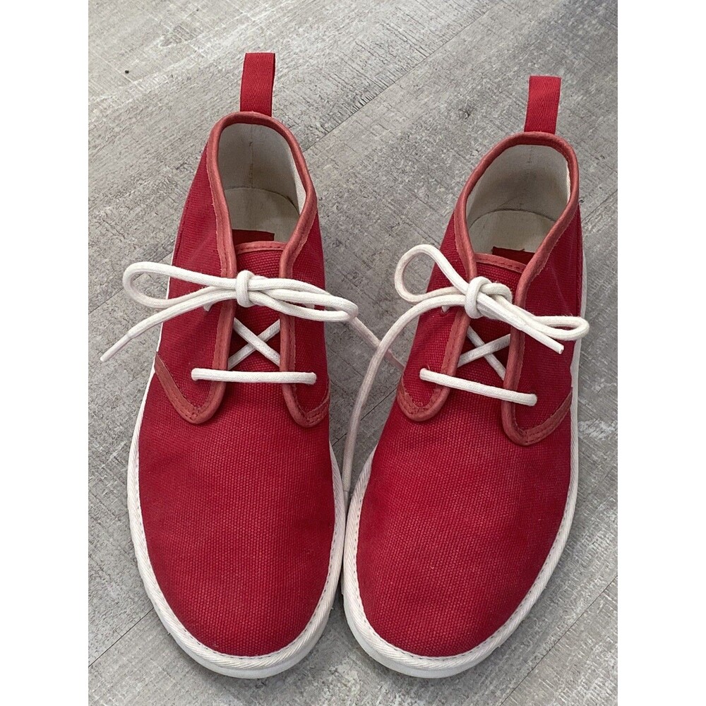 UGG Red Canvas Mens Lace Up Shoes Sz 7 Ankle Boot Style